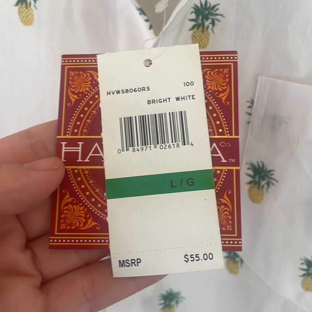 NWT HAVANERA Button Down pineapple Top! Large NWT - image 5